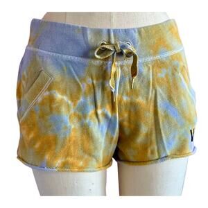 Womens Shorts Size Small Blue Yellow Tie Dye Vegas Girls Trip Bachelorette Pool